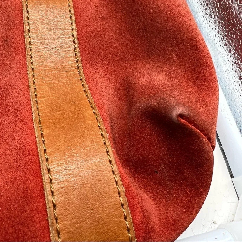 3.1 PHILLIP LIM red suede and brown leather hobo bag
